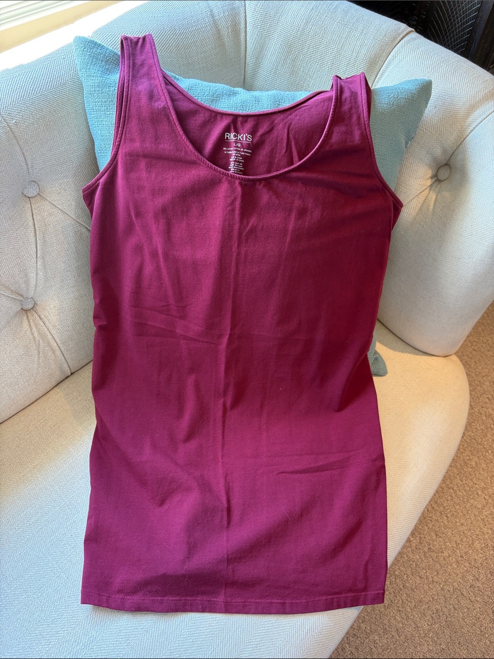Ricki's Women's Wine Maroon Scoop Neck Tank Top